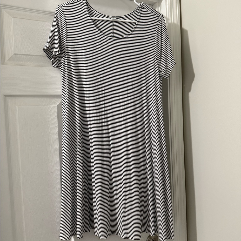 Black and White Striped Dress